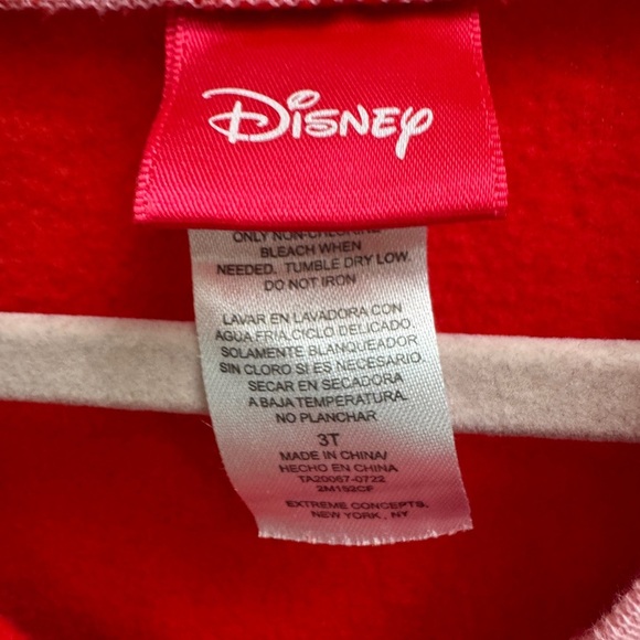 Disney 3T Girls Red and Pink Mickey & Minnie Mouse Valentine’s Day Sweatshirt - Picture 3 of 4